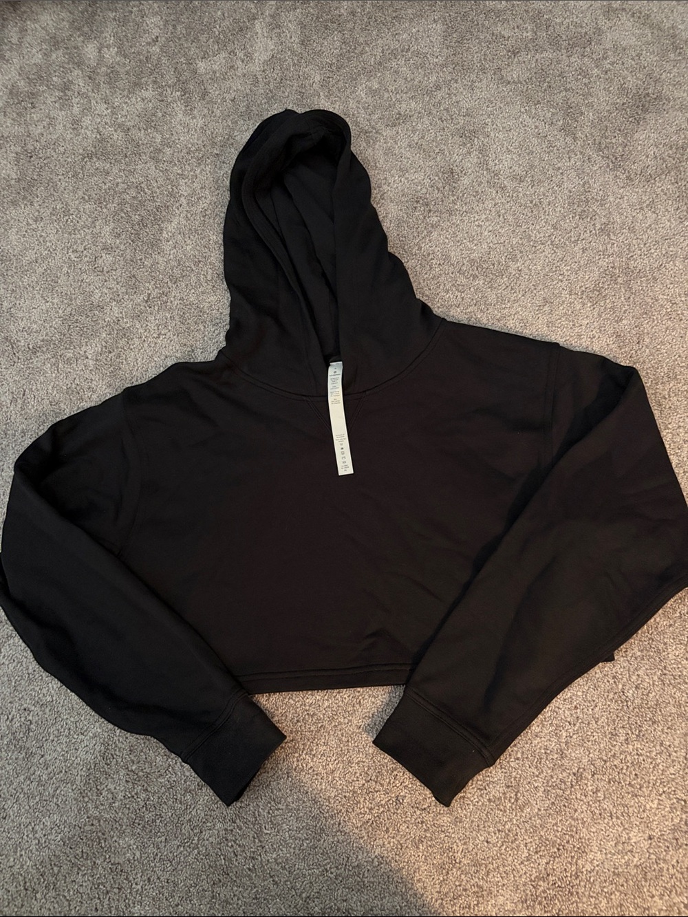Lululemon Scuba  Relaxed Black Cropped Hoodie